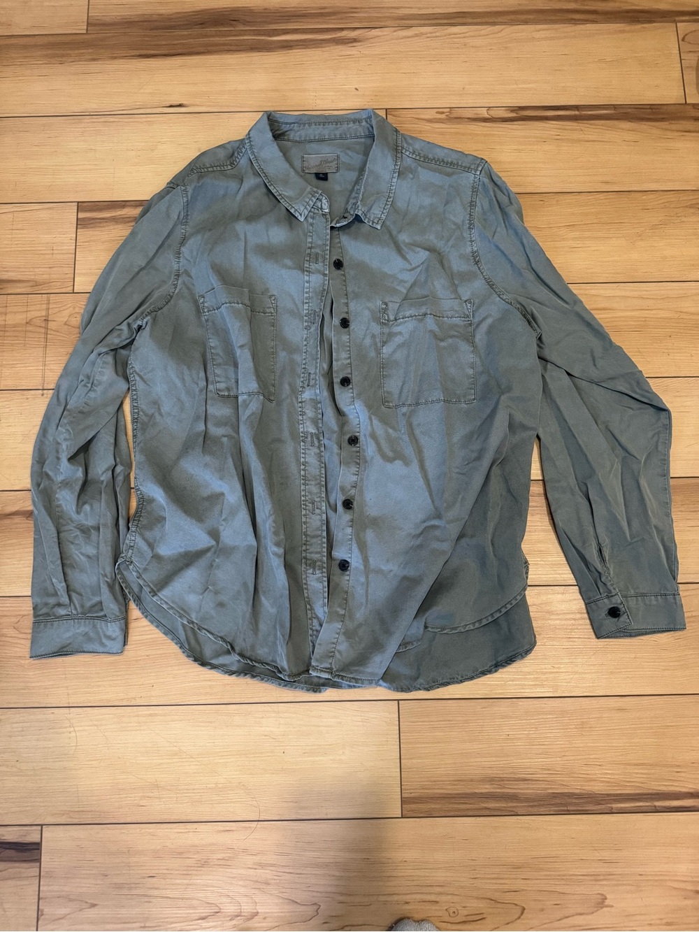Universal Thread Washed Olive Green Button-Up Shirt